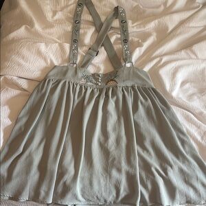 Totoro embroidered overall skirt